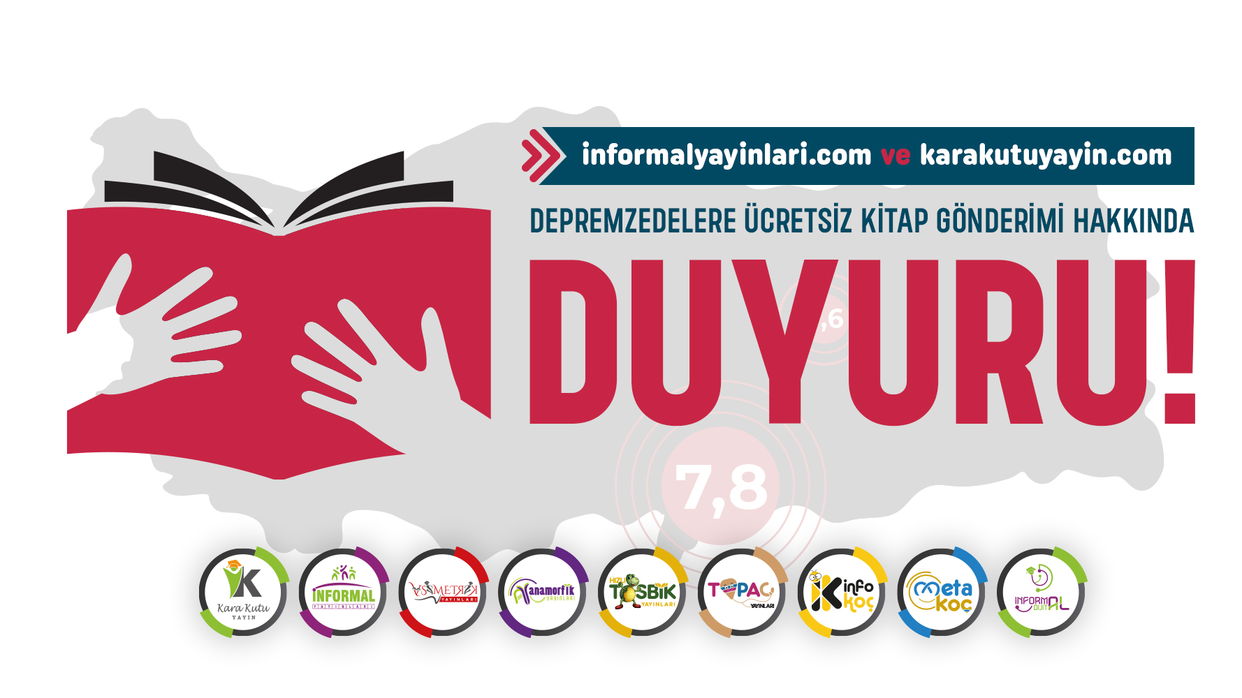 Depremzedelere Ücretsiz Kitap Hakkında Duyuru