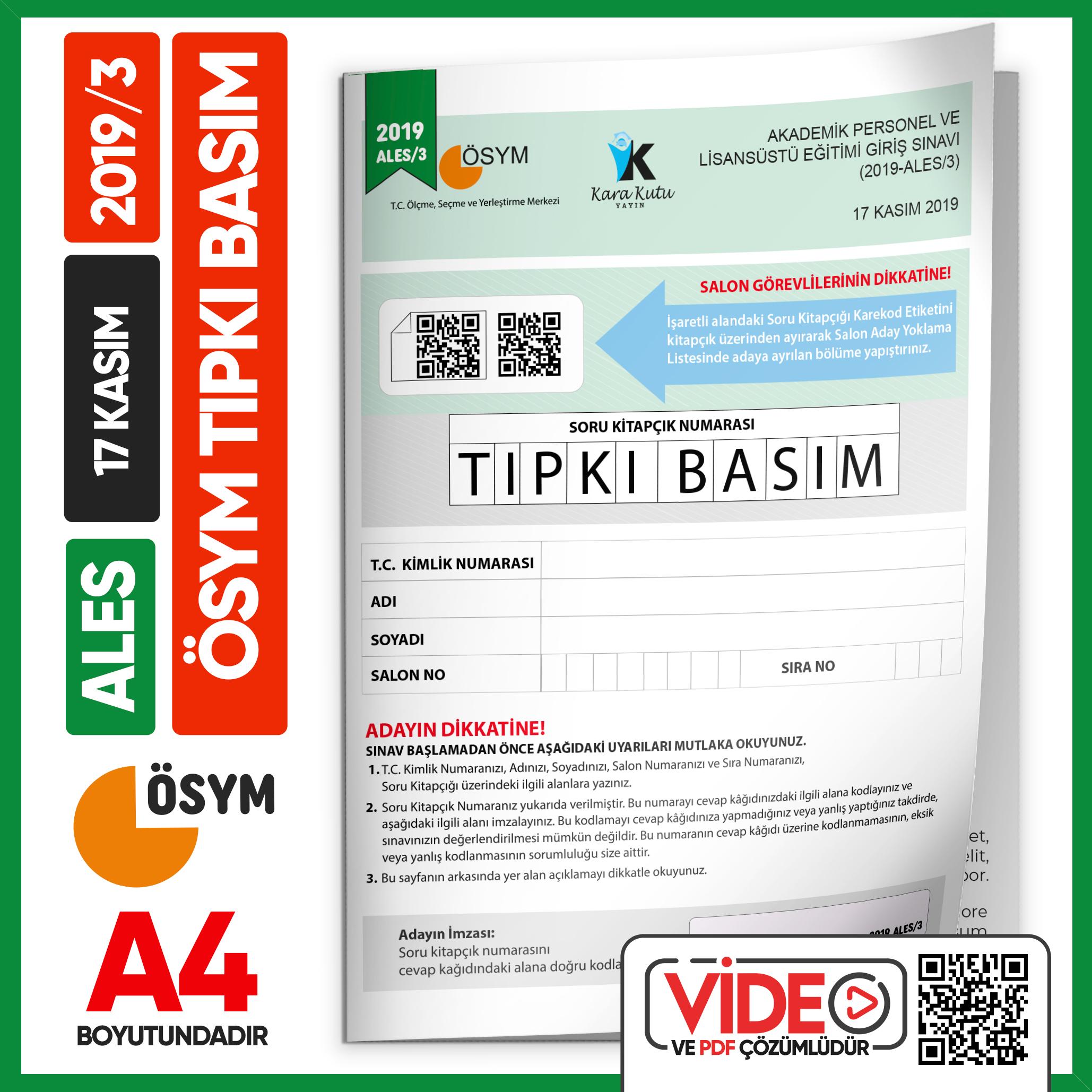 ALES%202019/3%20Kasım%20ÖSYM%20Tıpkı%20Basım%20Çıkmış%20Soru%20Deneme%20Kitapçığı%20Video/PDF%20Çözümlü%20Türkiye%20Geneli