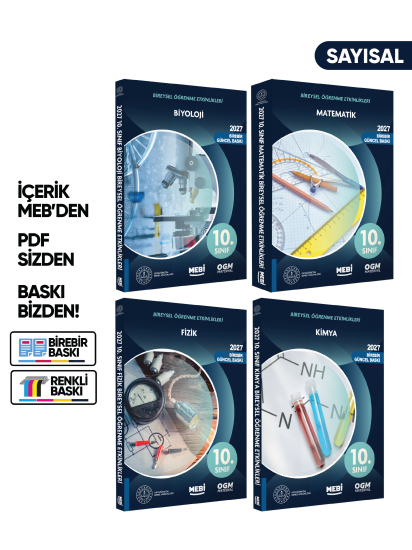 2027 MEBİ 10.Sınıf Maarif Modeli Müfredatı SAYISAL Bireysel Öğrenme Etkinlik Kitap SETİ Baskı Ücreti 2027 MEBİ 10.Sınıf Maarif Modeli Müfredatı SAYISAL Bireysel Öğrenme Etkinlik Kitap SETİ Baskı Ücreti