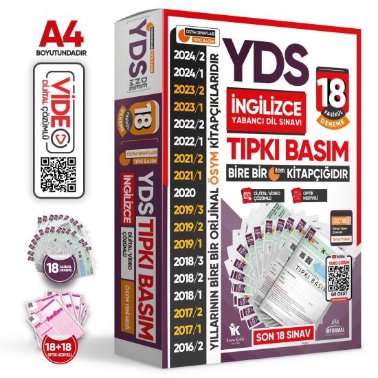 2025 YDS İngilizce ÖSYM Tıpkı Basım Çıkmış Soru 12li Deneme Paketi Video/PDF Çözümlü Türkiye Geneli