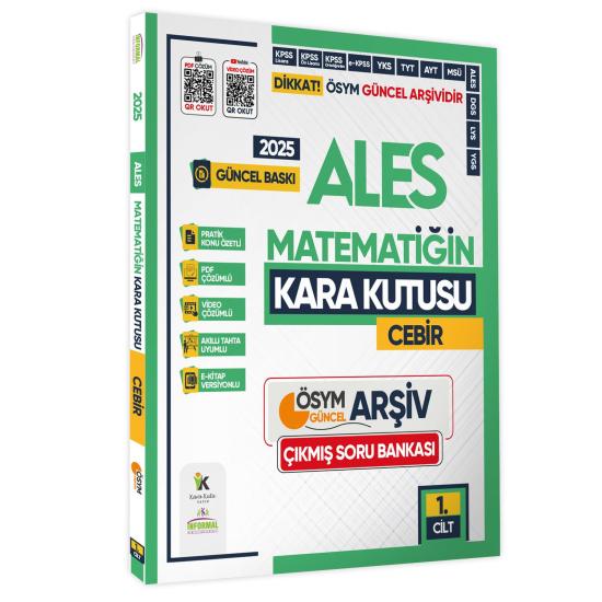 2025 ALES Matematiğin Kara Kutusu 1.Cilt CEBİR ÖSYM Çıkmış Soru Bankası K. Özetli Video/PDF Çözümlü