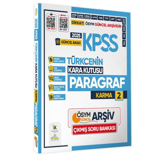 2025 KPSS Türkçenin Kara Kutusu PARAGRAF 2 KARMA ÖSYM Çıkmış Soru Bankası K.Özetli Video/PDF Çözümlü