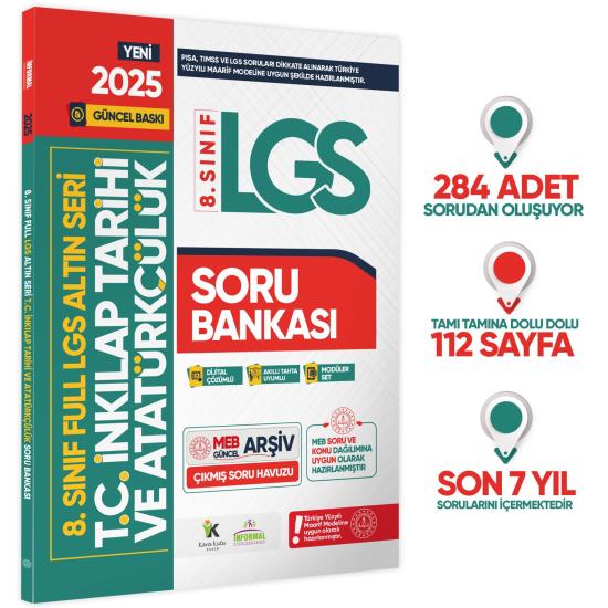 2025 8.Sınıf Full LGS Altın Seri İNKILAP TARİHİ MEB Çıkmış Soru Bankası Modüler Seti PDF/Video Çözüm