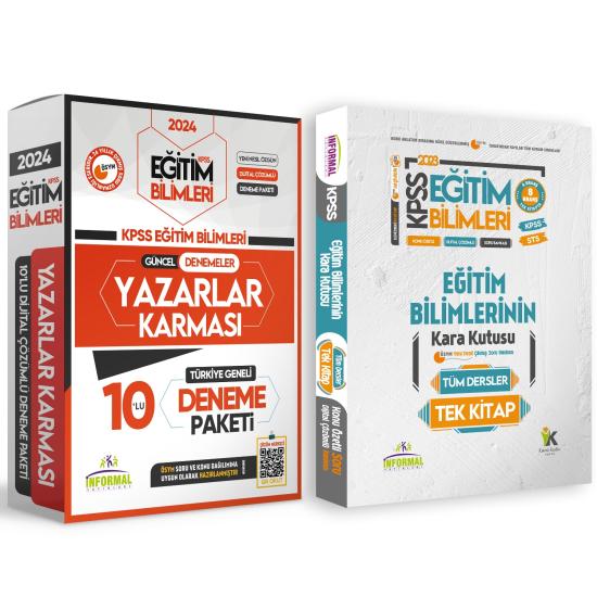 KPSS Eğitim Bilimleri KARAKUTU TEK KİTAP ve 10lu Yazarlar Karması Tamamı Çözümlü Deneme Paketi