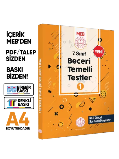 7.Sınıf MEB Örnek Soru Bankası Ve Kazanım Kavrama Testleri 4lü SET (Renkli Baskı) BASKI ÜCRETİ 7.Sınıf MEB Örnek Soru Bankası Ve Kazanım Kavrama Testleri 4lü SET (Renkli Baskı) BASKI ÜCRETİ