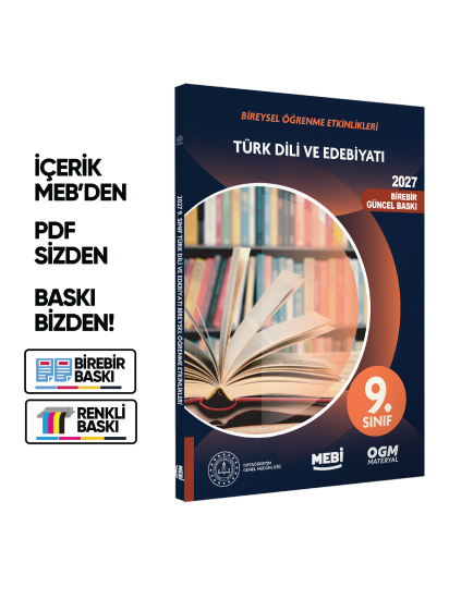 2027 MEBİ 9.Sınıf Maarif Modeli Yeni Müfredat EDEBİYAT Bireysel Öğrenme Etkinlik Kitabı Baskı Ücreti 2027 MEBİ 9.Sınıf Maarif Modeli Yeni Müfredat EDEBİYAT Bireysel Öğrenme Etkinlik Kitabı Baskı Ücreti