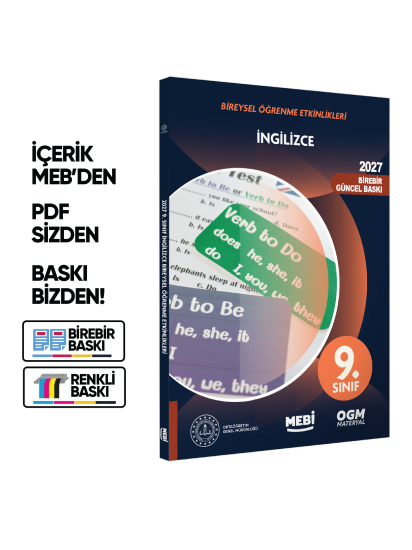 2027 MEBİ 9.Sınıf Maarif Modeli Yeni Müfredat İNGİLİZCE Bireysel Öğrenme Etkinlik Kitap Baskı Ücreti 2027 MEBİ 9.Sınıf Maarif Modeli Yeni Müfredat İNGİLİZCE Bireysel Öğrenme Etkinlik Kitap Baskı Ücreti