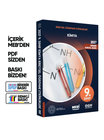 2027 MEBİ 9.Sınıf Maarif Modeli Yeni Müfredat KİMYA Bireysel Öğrenme Etkinlik Kitabı Baskı Ücreti 2027 MEBİ 9.Sınıf Maarif Modeli Yeni Müfredat KİMYA Bireysel Öğrenme Etkinlik Kitabı Baskı Ücreti