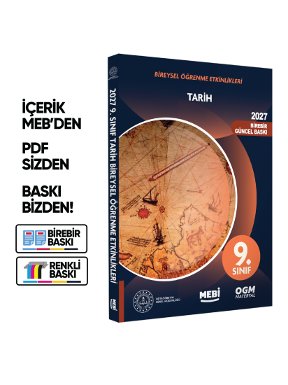 2027 MEBİ 9.Sınıf Maarif Modeli Yeni Müfredat TARİH Bireysel Öğrenme Etkinlik Kitabı Baskı Ücreti 2027 MEBİ 9.Sınıf Maarif Modeli Yeni Müfredat TARİH Bireysel Öğrenme Etkinlik Kitabı Baskı Ücreti