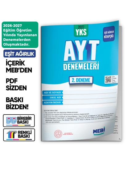2027 YKS-AYT EŞİT AĞIRLIK MEBİ ONLİNE Türkiye Geneli 2. Deneme Büyük Boy Renkli BASKI ÜCRETİ 2027 YKS-AYT EŞİT AĞIRLIK MEBİ ONLİNE Türkiye Geneli 2. Deneme Büyük Boy Renkli BASKI ÜCRETİ