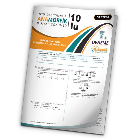 2024 KPSS ÖABT Anamorfik Yayınları Fizik Öğretmenliği Türkiye Geneli D.Çözümlü Deneme 10/7.Kitapçık