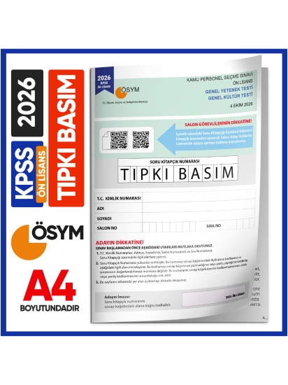 2026 KPSS Önlisans ÖSYM Tıpkı Basım Çıkmış Soru Deneme Kitapçığı (Video Çözümlü Türkiye Geneli) 2026 KPSS Önlisans ÖSYM Tıpkı Basım Çıkmış Soru Deneme Kitapçığı (Video Çözümlü Türkiye Geneli)