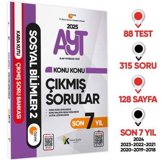 2025 YKS-AYT Sosyal Bilimler Sözel2 Karakutu ÖSYM Çıkmış Soru Bankası Çözümlü Konu Konu Son 7 Yıl