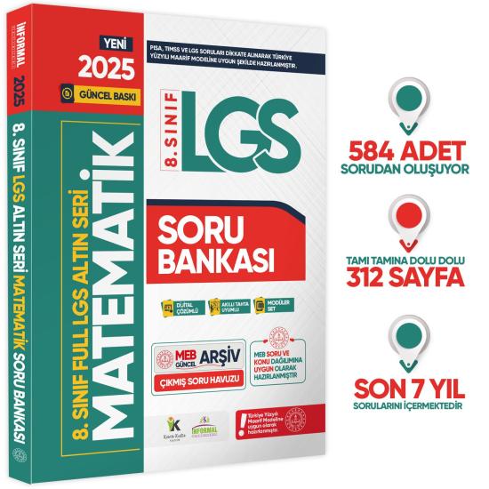 2025 8.Sınıf Full LGS Altın Seri MATEMATİK MEB Çıkmış Soru Bankası Modüler Seti PDF/Video Çözümlü