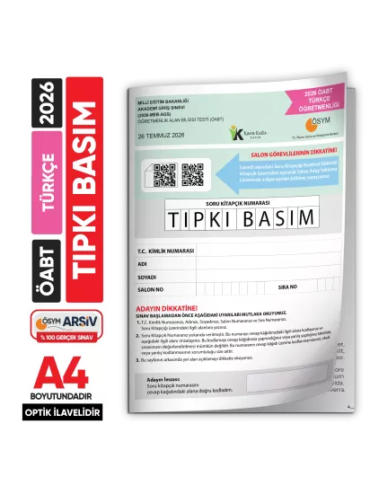 2026 MEB-AGS ÖABT Türkçe Öğretmenliği ÖSYM Tıpkı Basım Kitapçığı Türkiye Geneli Deneme 2026 MEB-AGS ÖABT Türkçe Öğretmenliği ÖSYM Tıpkı Basım Kitapçığı Türkiye Geneli Deneme