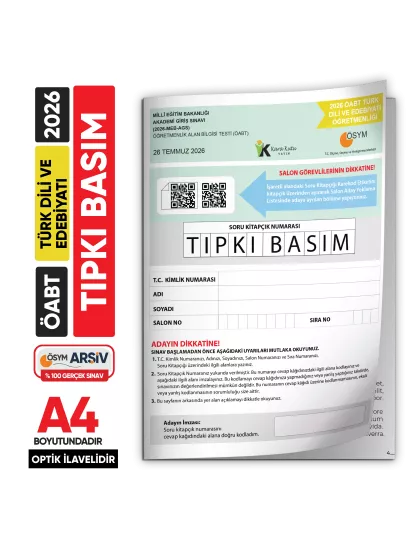 2026 MEB-AGS ÖABT Türk Dili ve Edebiyatı Öğretmenliği ÖSYM Tıpkı Basım Kitapçığı TG Deneme 2026 MEB-AGS ÖABT Türk Dili ve Edebiyatı Öğretmenliği ÖSYM Tıpkı Basım Kitapçığı TG Deneme