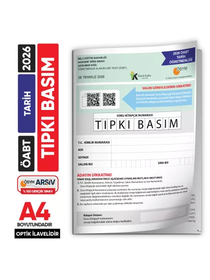 2026 MEB-AGS ÖABT Tarih Öğretmenliği ÖSYM Tıpkı Basım Kitapçığı Türkiye Geneli Deneme 2026 MEB-AGS ÖABT Tarih Öğretmenliği ÖSYM Tıpkı Basım Kitapçığı Türkiye Geneli Deneme