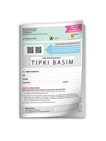 2026 MEB-AGS ÖABT Türkçe Öğretmenliği ÖSYM Tıpkı Basım Kitapçığı Türkiye Geneli Deneme 2026 MEB-AGS ÖABT Türkçe Öğretmenliği ÖSYM Tıpkı Basım Kitapçığı Türkiye Geneli Deneme