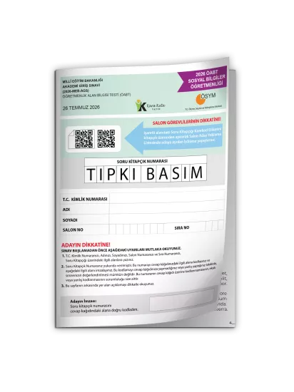 2026 MEB-AGS ÖABT Sosyal Bilgiler Öğretmenliği ÖSYM Tıpkı Basım Kitapçığı TG Deneme 2026 MEB-AGS ÖABT Sosyal Bilgiler Öğretmenliği ÖSYM Tıpkı Basım Kitapçığı TG Deneme