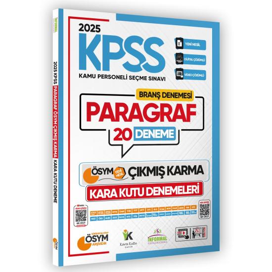 2024 KPSS Ön Lisans Paragraf 20li Deneme Sınavı ÖSYM Çıkmış Soru Havuzu Video ve PDF Çözümlü