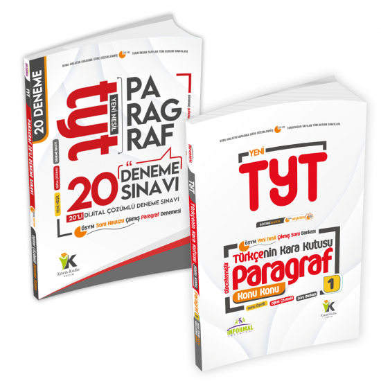 YKS-TYT Kara Kutu Paragraf Konu Özetli Soru Bankası ve 20li Paragraf Denemesi D. Çözümlü Paket Set