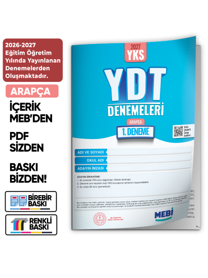 2027 YDT ARAPÇA MEBi-OGM ONLİNE Türkiye Geneli 1. Deneme Büyük Boy RENKLİ BASKI ÜCRETİ 2027 YDT ARAPÇA MEBi-OGM ONLİNE Türkiye Geneli 1. Deneme Büyük Boy RENKLİ BASKI ÜCRETİ